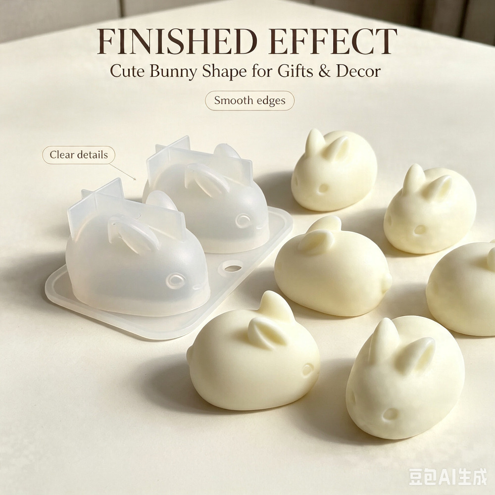 Candle Making Factory - 3D Mini Rabbit Silicone Mold Food