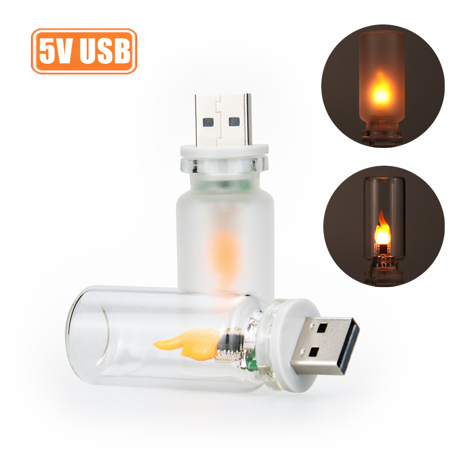 Candle Making Glass - USB Flame Flickering LED Frosted Clear