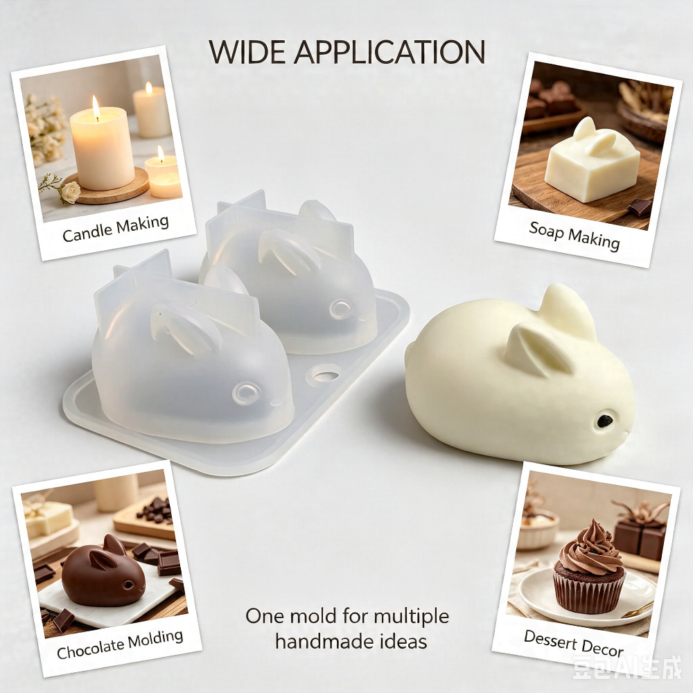 3D Mini Rabbit Silicone Mold F - Candle Making Factory ulasan dan harga