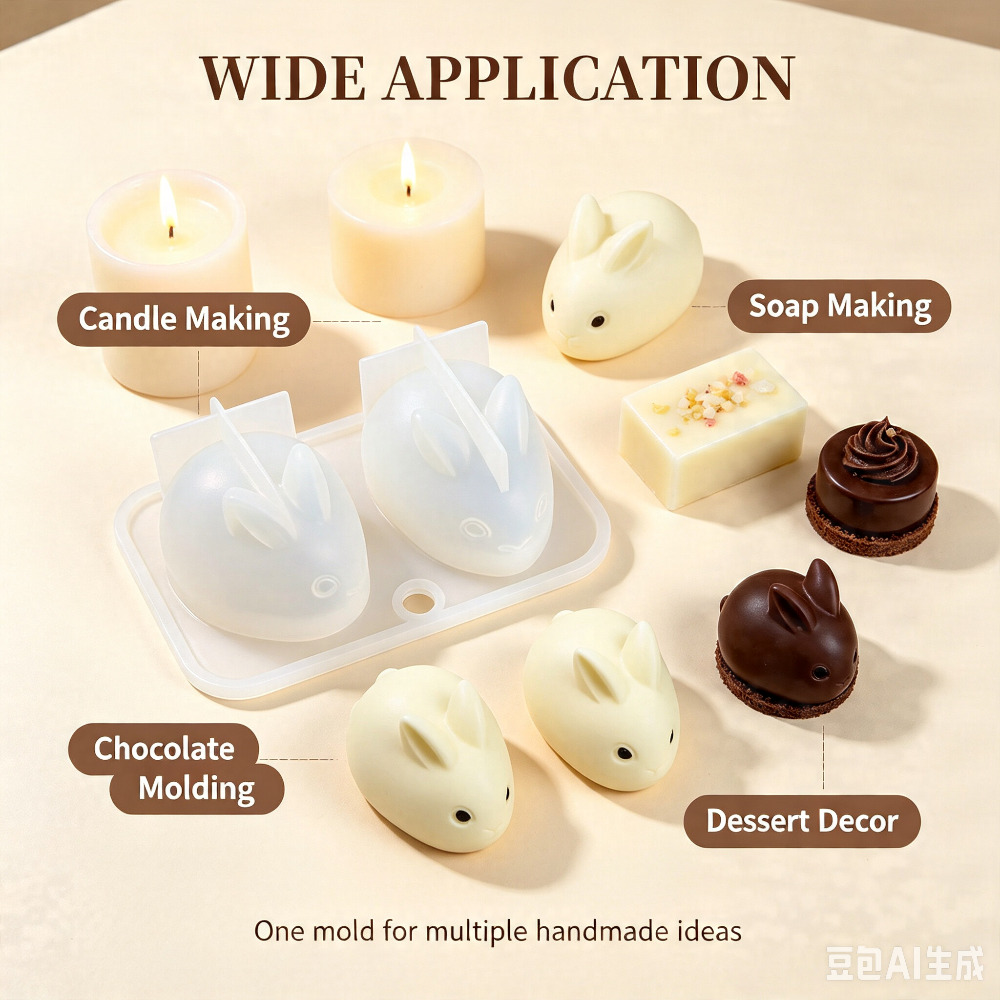 3D Mini Rabbit Silicone Mold F - Candle Making Factory ulasan dan harga