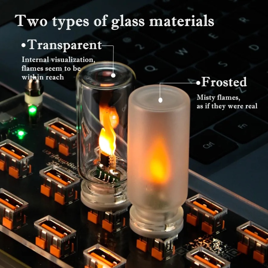 5V USB LED Flame Type Night Li - Candle Making Glass ulasan dan harga