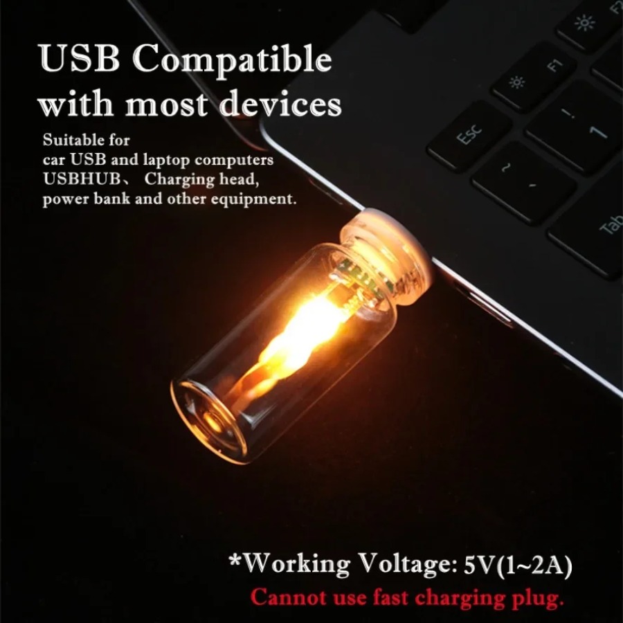 5V USB LED Flame Type Night Li - Candle Making Glass ulasan dan harga