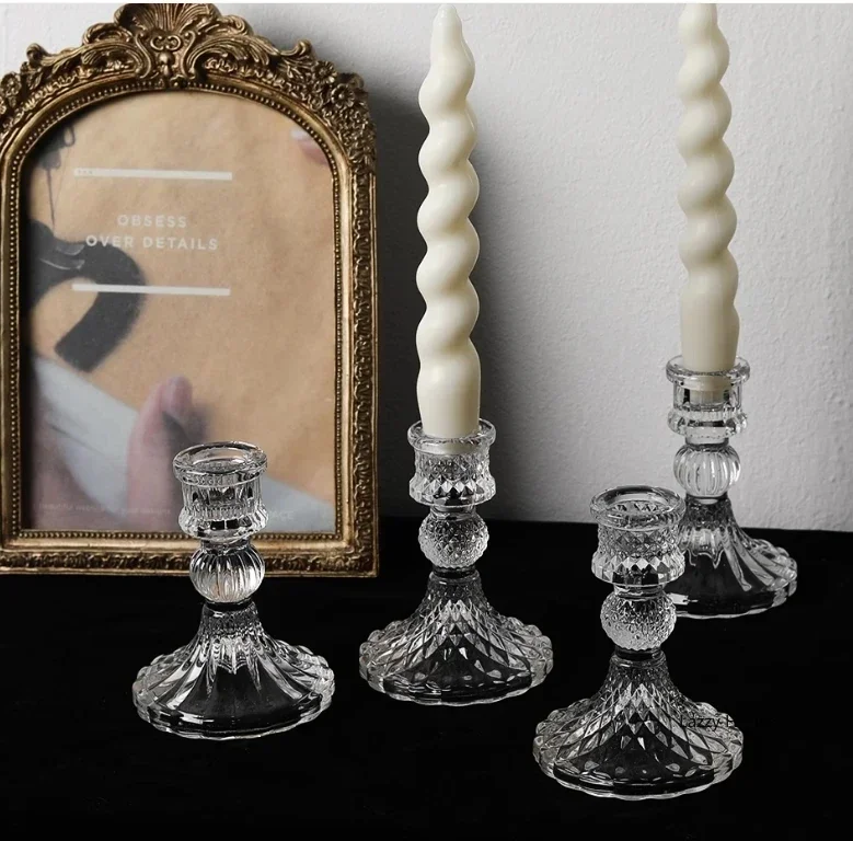 6pc Crystal Candle Holders Cen - Candle Making Glass ulasan dan harga