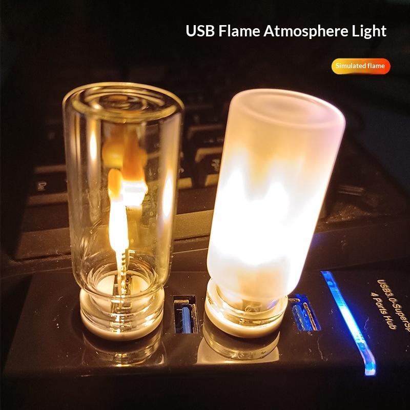 USB Flame Flickering LED Frost - Candle Making Glass ulasan dan harga