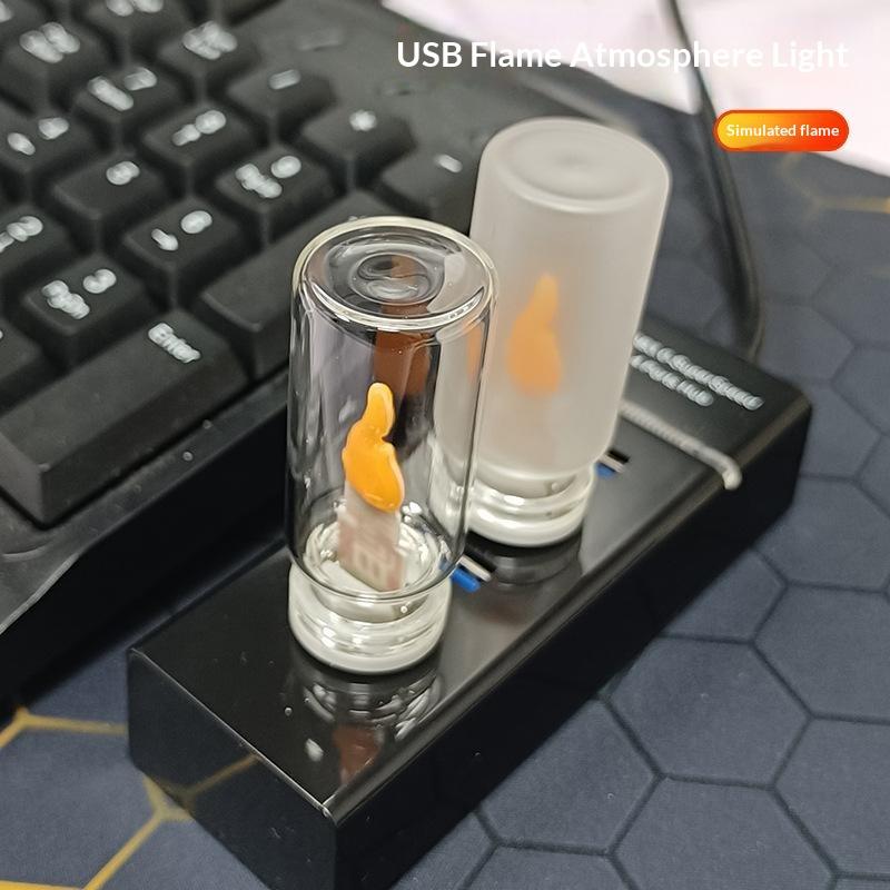 USB Flame Flickering LED Frost - Candle Making Glass ulasan dan harga