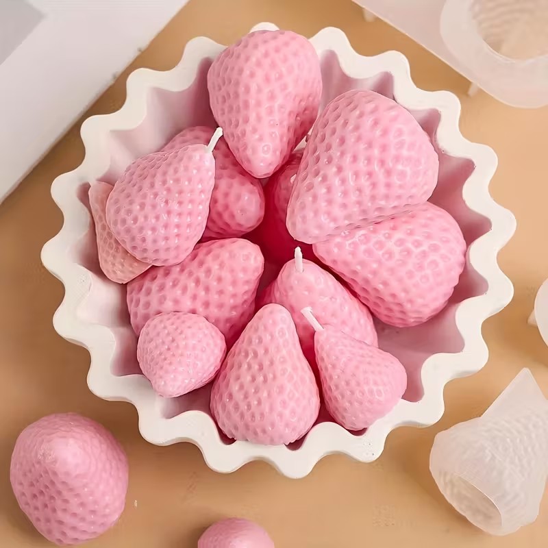 Strawberry Silicone Candle Mol - Candle Making Tutorial ulasan dan harga