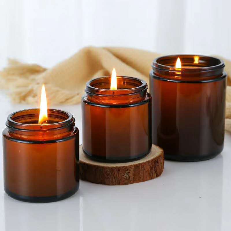 6pc 100/250ml Amber Glass Cand - Candle Making Glass ulasan dan harga