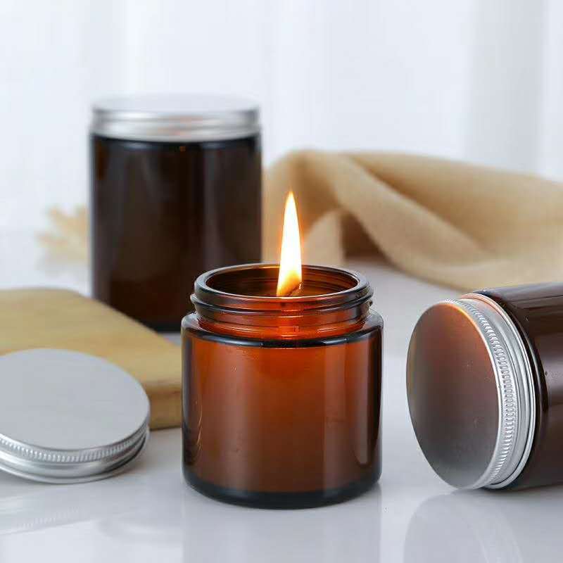 6pc 100/250ml Amber Glass Cand - Candle Making Glass ulasan dan harga