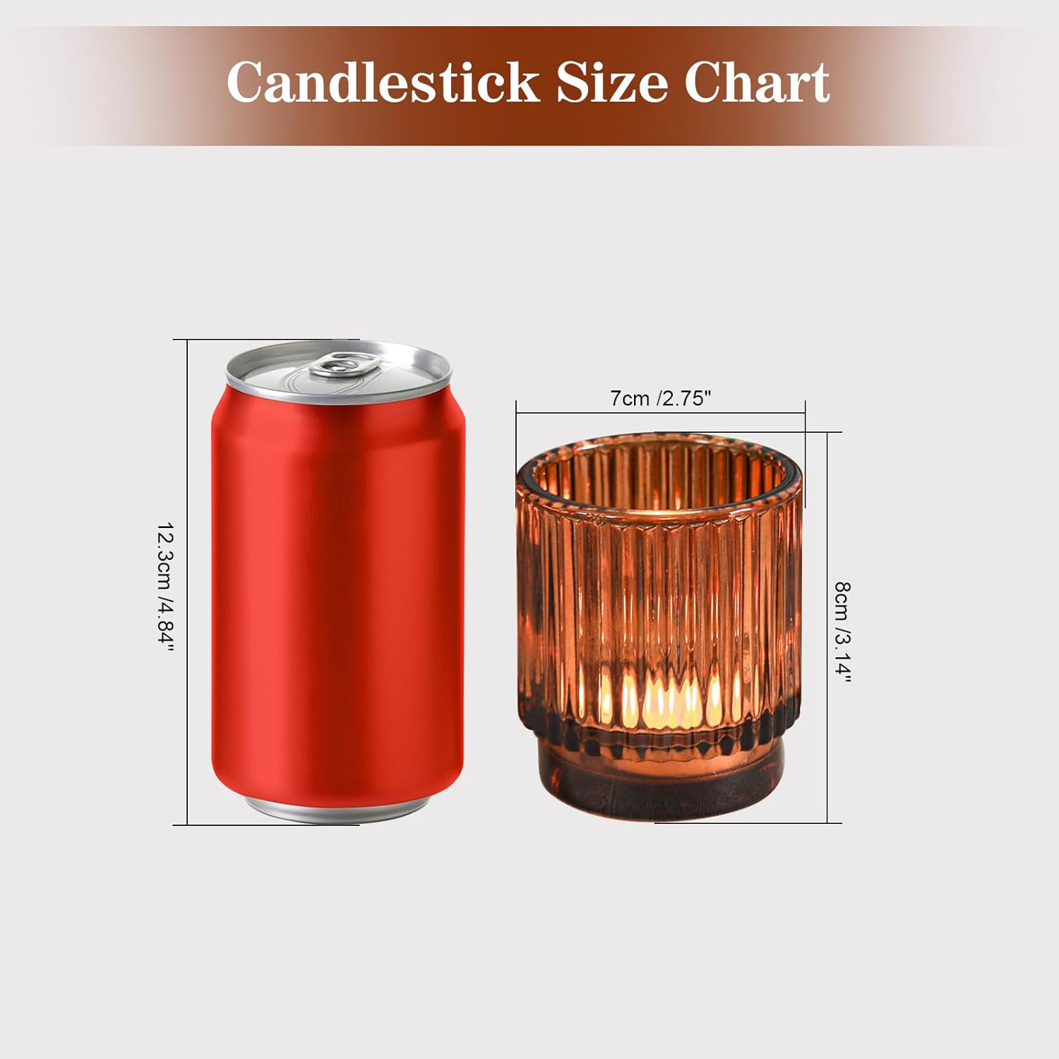 Vintage Ribbed Amber Glass Tea - Candle Making Glass ulasan dan harga
