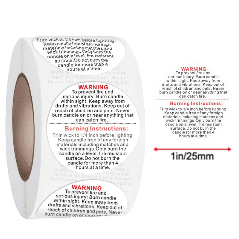 500Pcs White Candle Warning La - Candle Warning Label ulasan dan harga