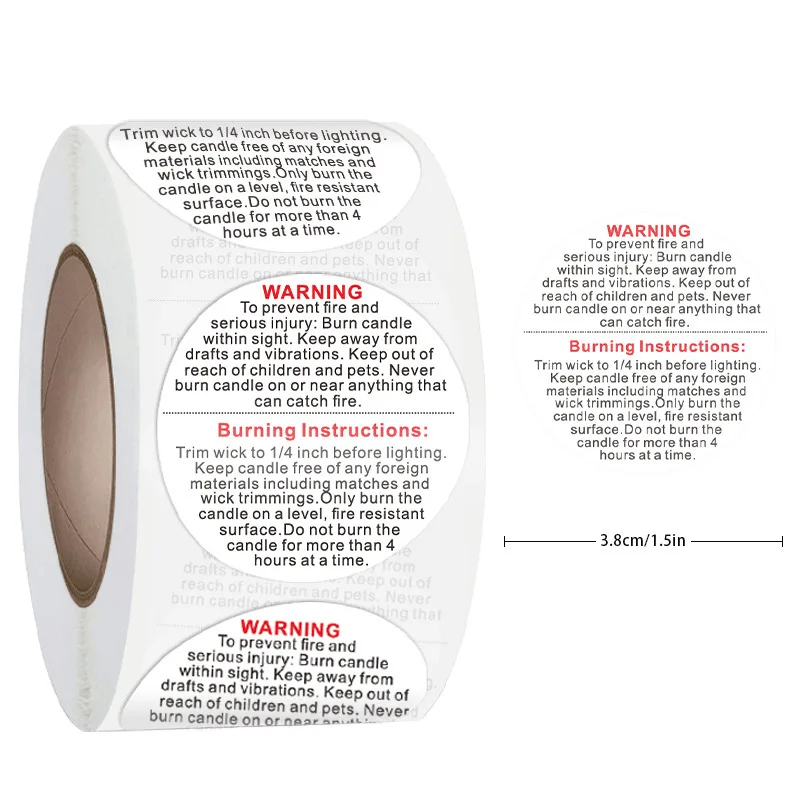 500Pcs Candle Warning Label La - Candle Warning Label ulasan dan harga