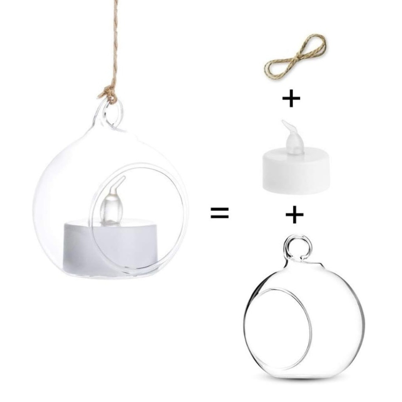 6/12Pcs Mini Hanging Glass Tea - Candle Making Glass ulasan dan harga