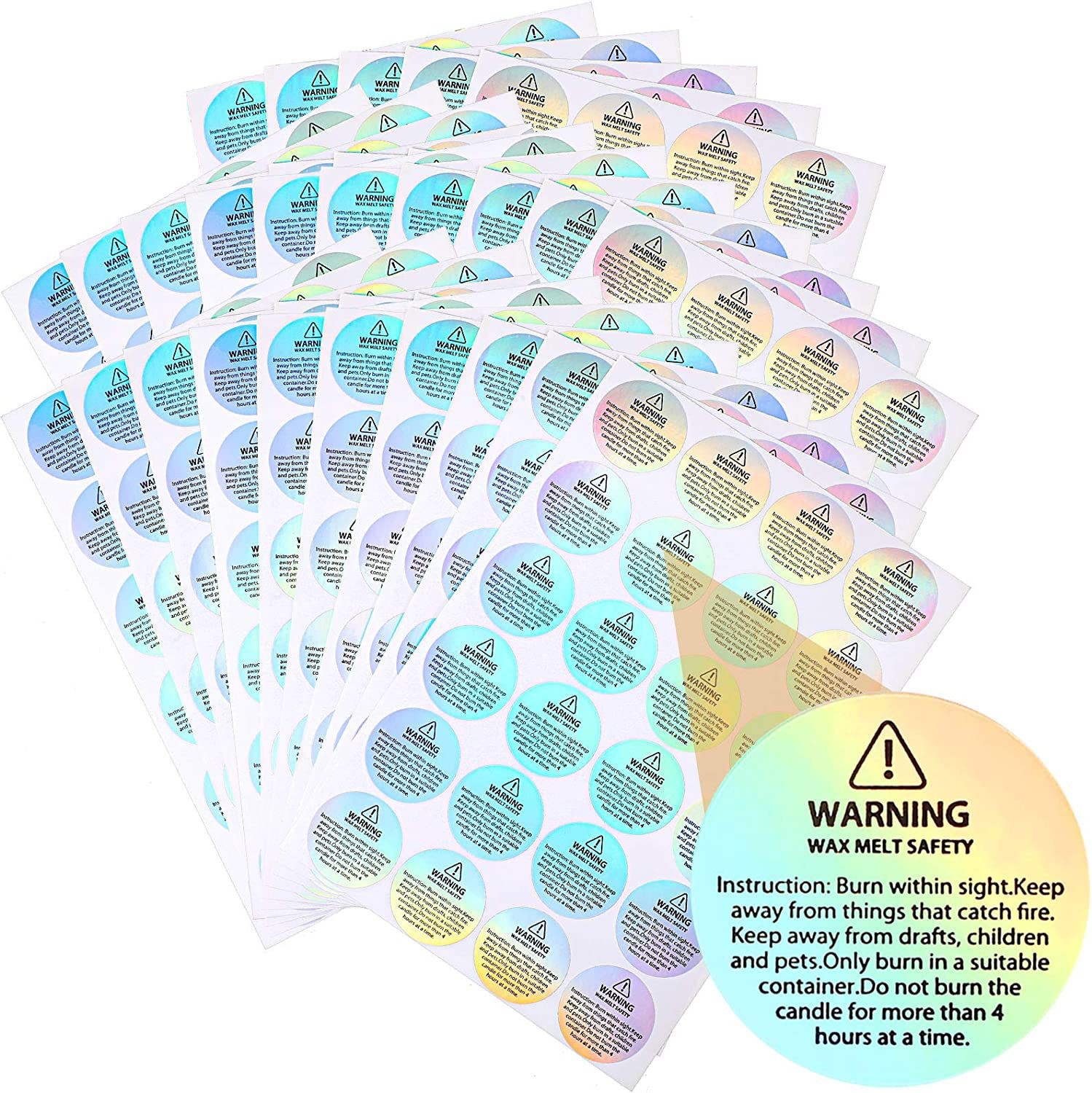 Holographic 96 Pcs Candle Warn - Candle Warning Label ulasan dan harga