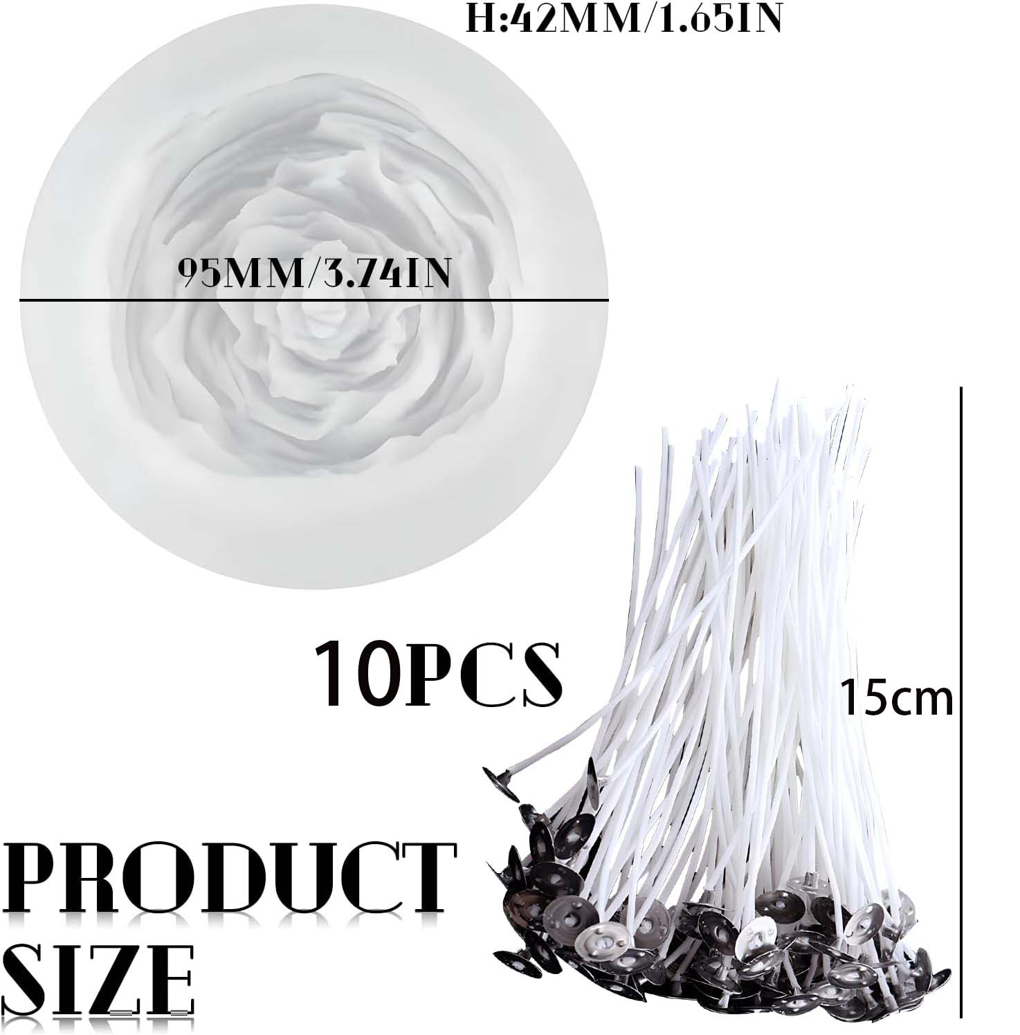Silicone 3D Peony Candle Mould - Candle Warning Label ulasan dan harga