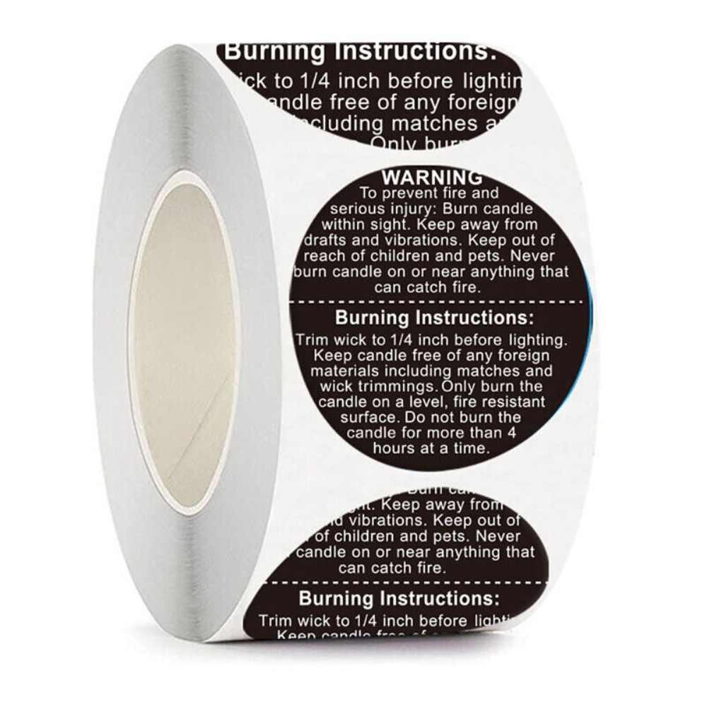 Self-adhesive Label Candle Jar - Candle Warning Label ulasan dan harga