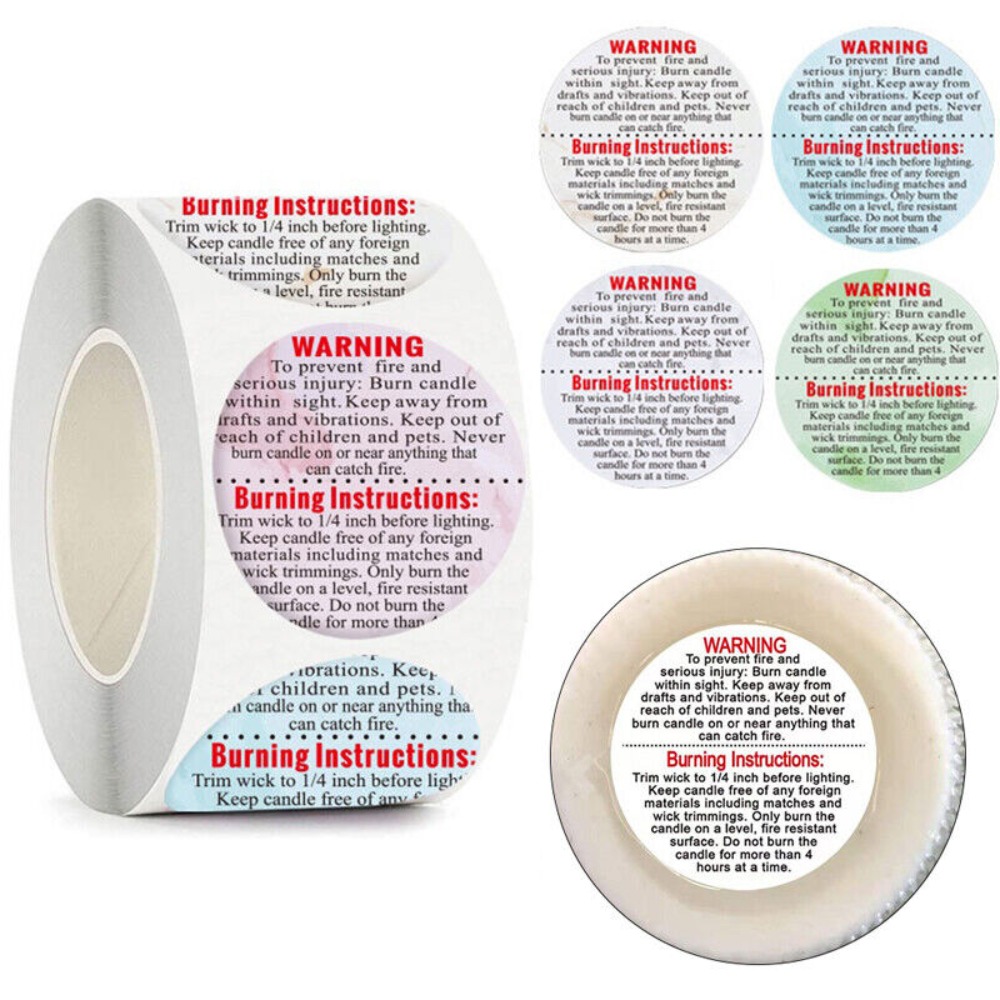 Self-adhesive Label Candle Jar - Candle Warning Label ulasan dan harga