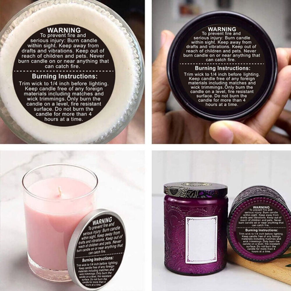 Self-adhesive Label Candle Jar - Candle Warning Label ulasan dan harga