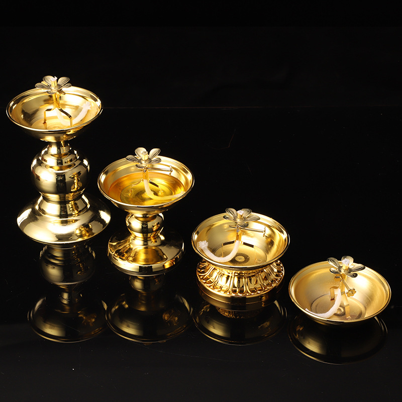 Golden Oil Lamp For Buddha Wit - Candle Making Glass ulasan dan harga