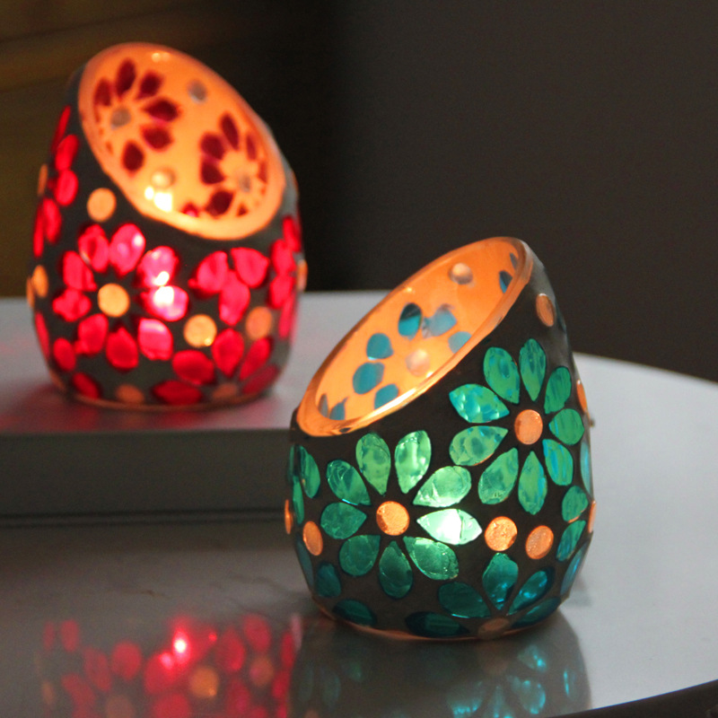 Slanted Mosaic Glass Candle Ho - Candle Making Glass ulasan dan harga