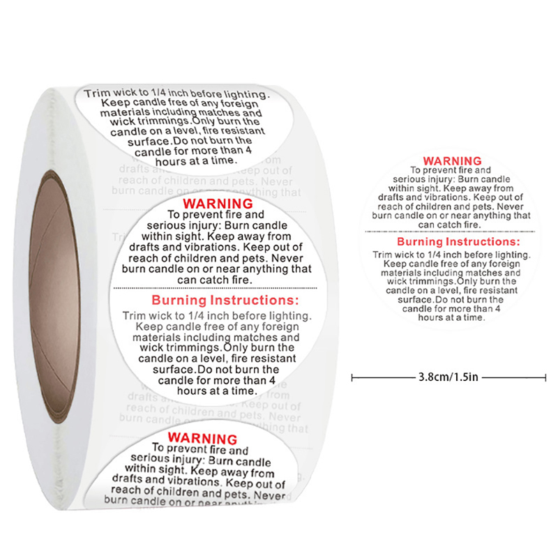 1Roll Fragile Stickers Candle  - Candle Warning Label ulasan dan harga